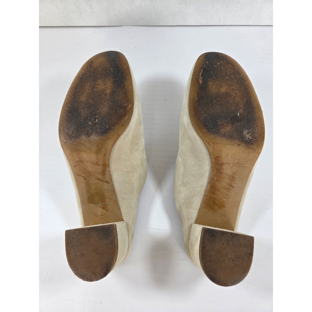 Everlane The Day Mule Sand Beige Suede Block Heel Slide Sandals Womens 7.5 Italy - Picture 5 of 6
